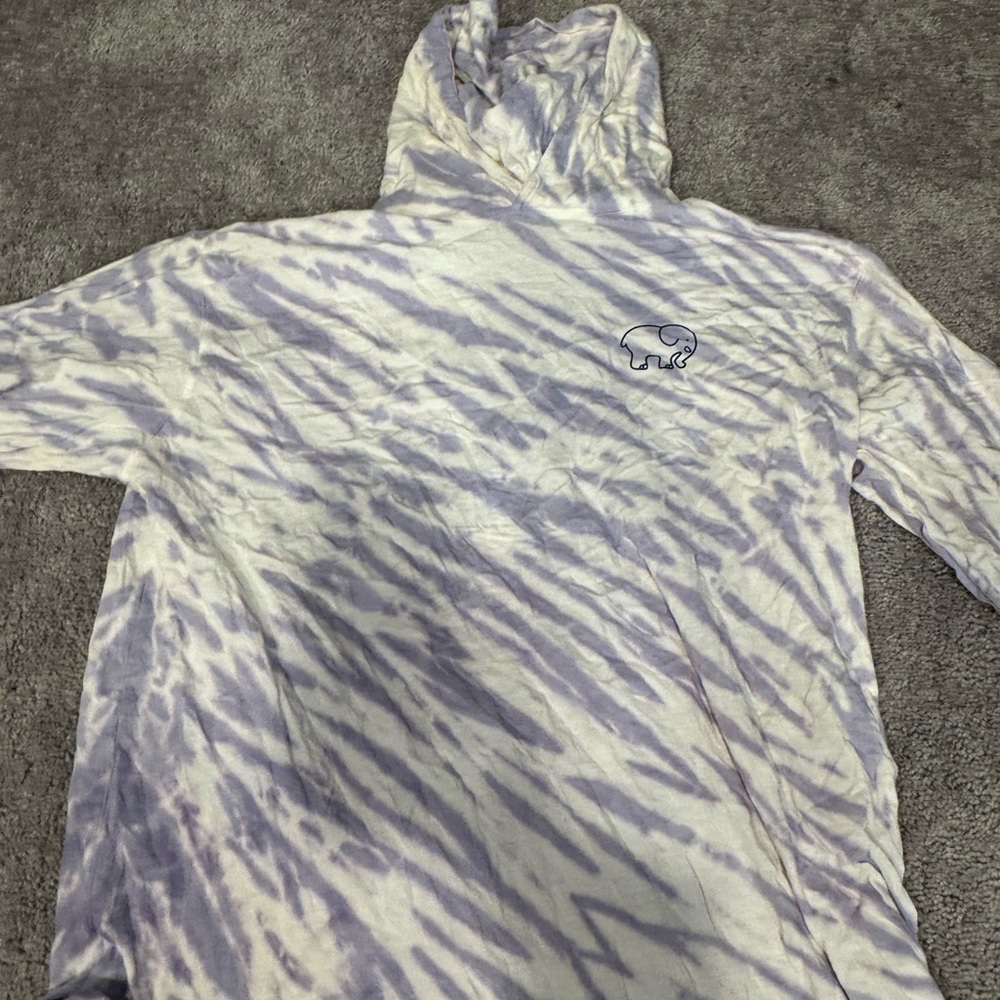 purple tie die hooded long sleeve